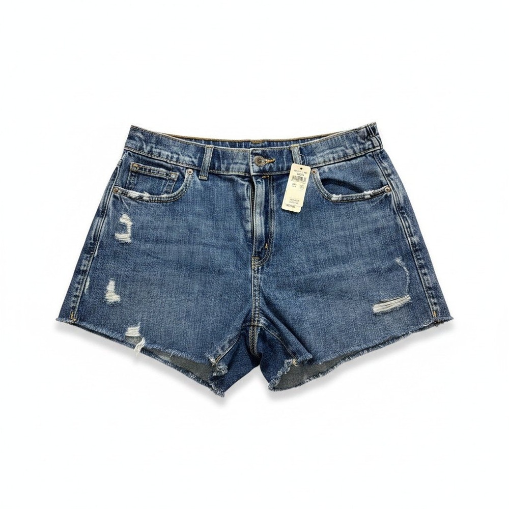 Aerie M Blue Womens Denim Shorts Distressed Cut Off Boho Vintage